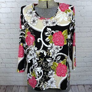 LIKE NEW Allison Daley Pink Flower Top L